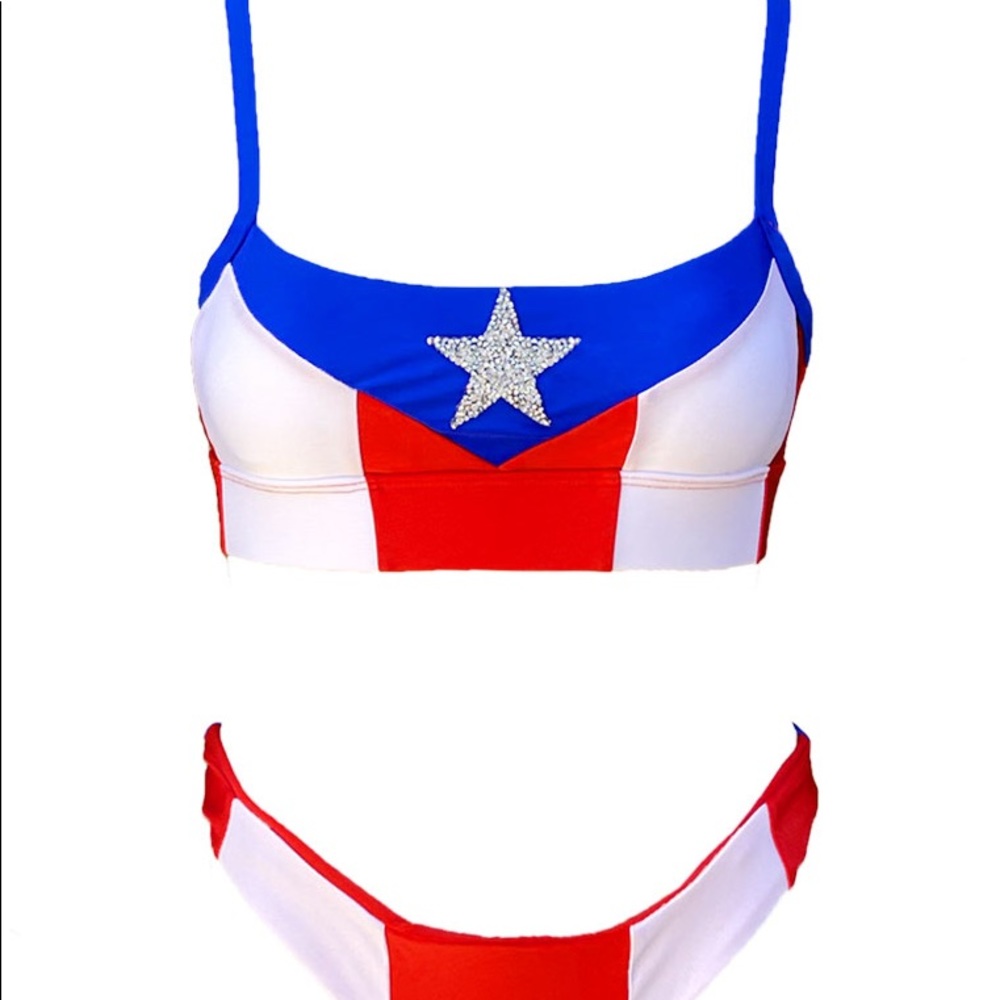 🇺🇸 🇵🇷 PUERTO RICO 🇵🇷🇺🇸 USA FLAG bikini - Picture 8 of 8